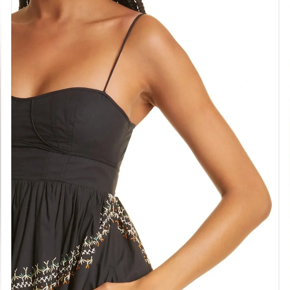 Ulla Johnson Black Midi Dress with Gold Accents - Picture 4 of 10